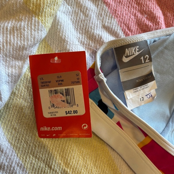 Nike Multicolor Striped Bikini Top Sz 12 - Picture 3 of 5